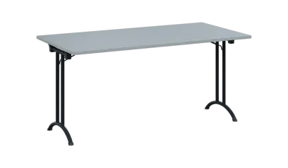 SLA 160 lak skládací jednací stůl 1600x800, deska 25 mm, podnož černý lak, deska šedá